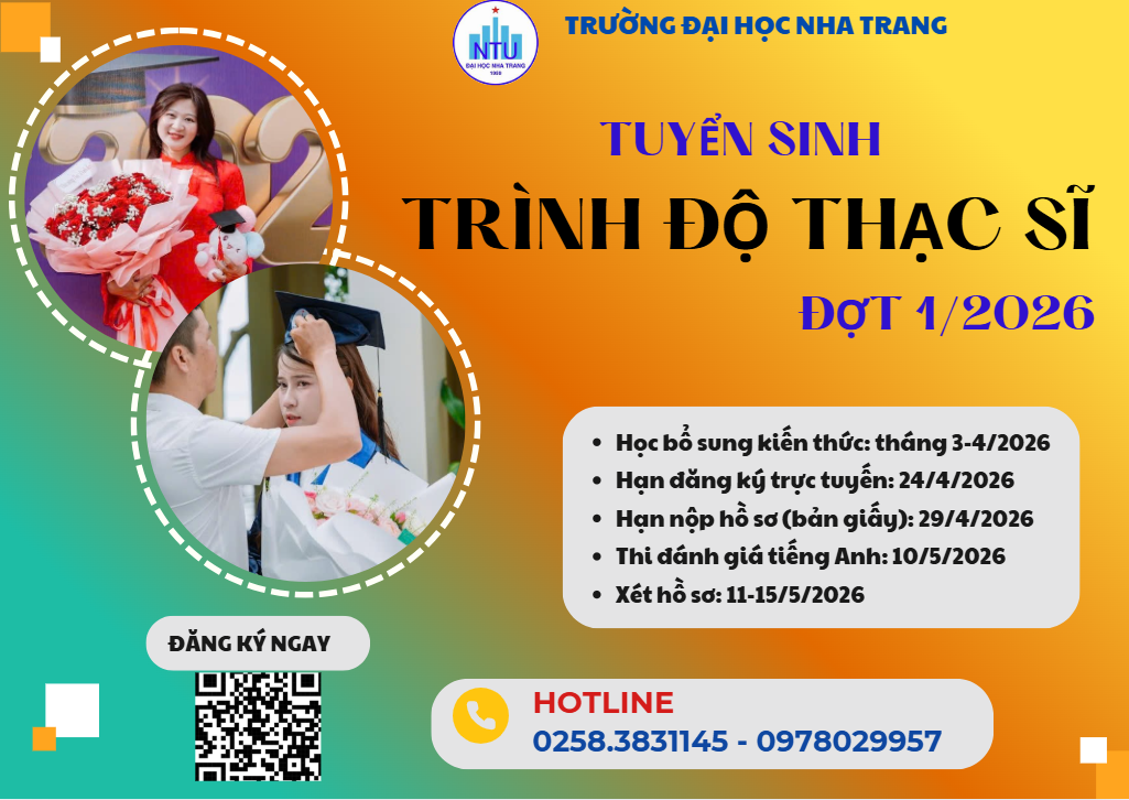 TUYỂN SINH TRÌNH ĐỘ THẠC SĨ - ĐỢT 1 NĂM 2026