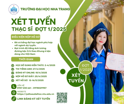 TUYỂN SINH TRÌNH ĐỘ THẠC SĨ ĐỢT 1 NĂM 2025