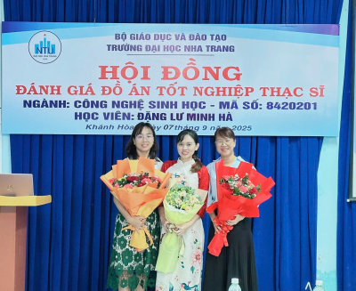 Bảo vệ đồ án tốt nghiệp thạc sĩ ngành Công nghệ Sinh học